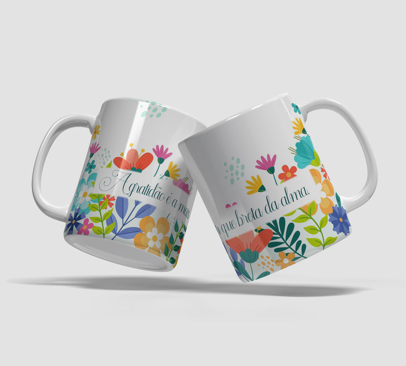 Caneca Floral  - Gratidão